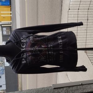 Lucky Brand zipper hoodie Medium Peace Love Let's Come Together
